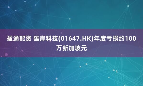 盈通配资 雄岸科技(01647.HK)年度亏损约100万新加坡元