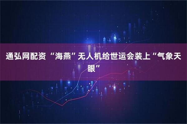 通弘网配资 “海燕”无人机给世运会装上“气象天眼”